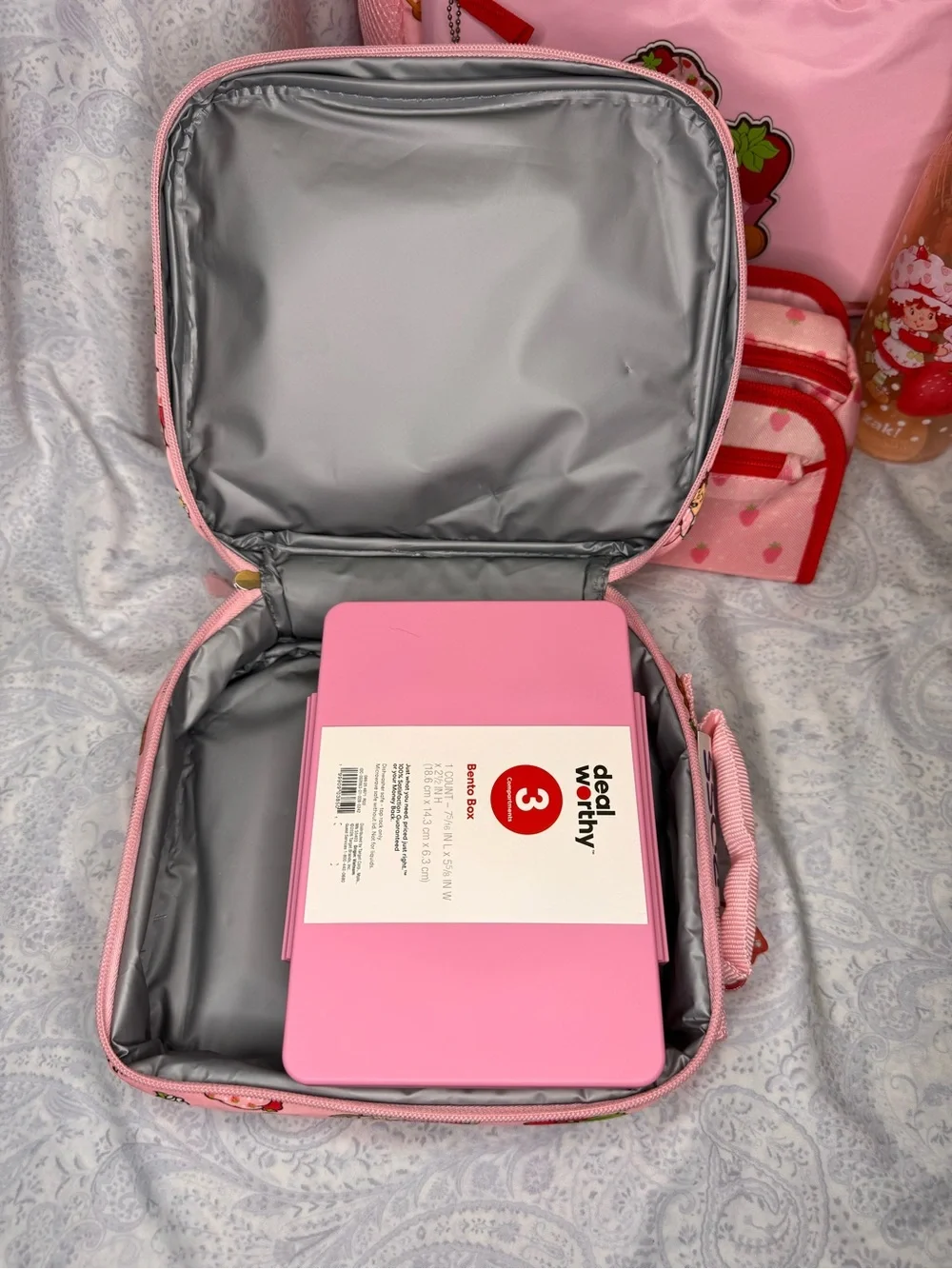 Strawberry Shortcake Backpack, Lunch bag, bento box, supply case, 30 oz bottle